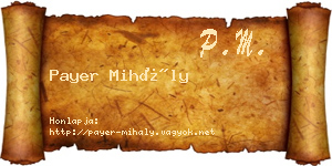 Payer Mihály névjegykártya